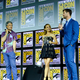 Kevin Feige (left) and the cast of Thor: Love And Thunder at Comic-Con in 2019